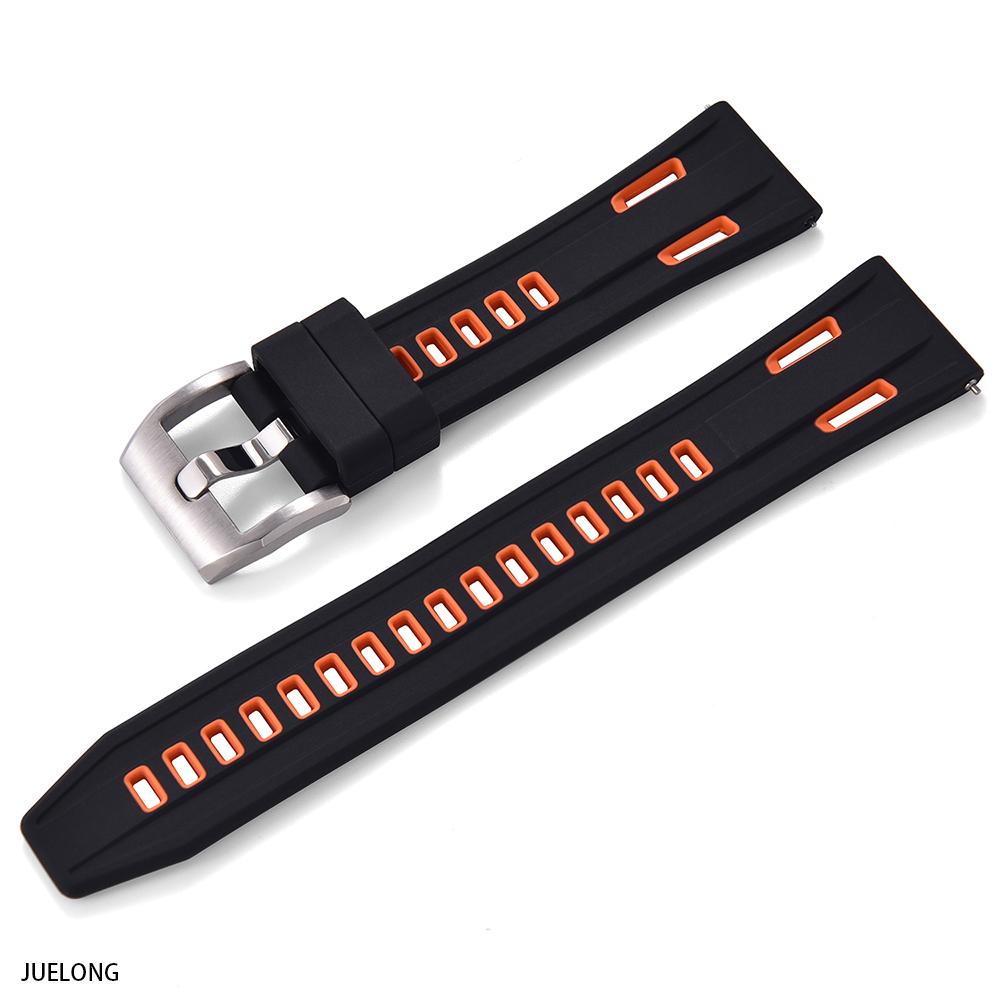 JUELONG Hochdichtes Silikon-Uhrenarmband 20mm 22mm Zweifarbiges Silikon-Uhrenband Schnellverschluss Sport Silikon-Gummi-Uhrenarmband