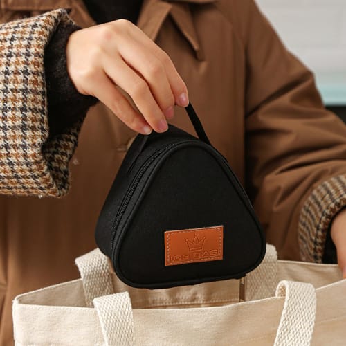 Insulated Lunch Bag, Rice Ball Shape, Rice Ball Case, Made with Insulated Aluminum Sheet, Lightweight, Water-Repellent, Portable, Keeps Food Warm and