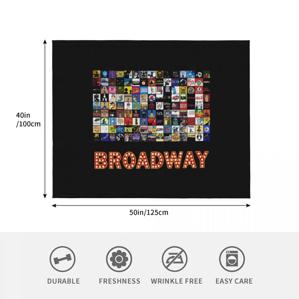 Broadway Musical Theatre Logos - Hand Drawn Throw Blanket Lightweight Warm Blanket for Travel Camping