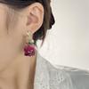 Dried Rose Earrings - Retro Port Style Niche Design - Premium Everlasting Flowers Double Butterfly Shell Bead Earrings
