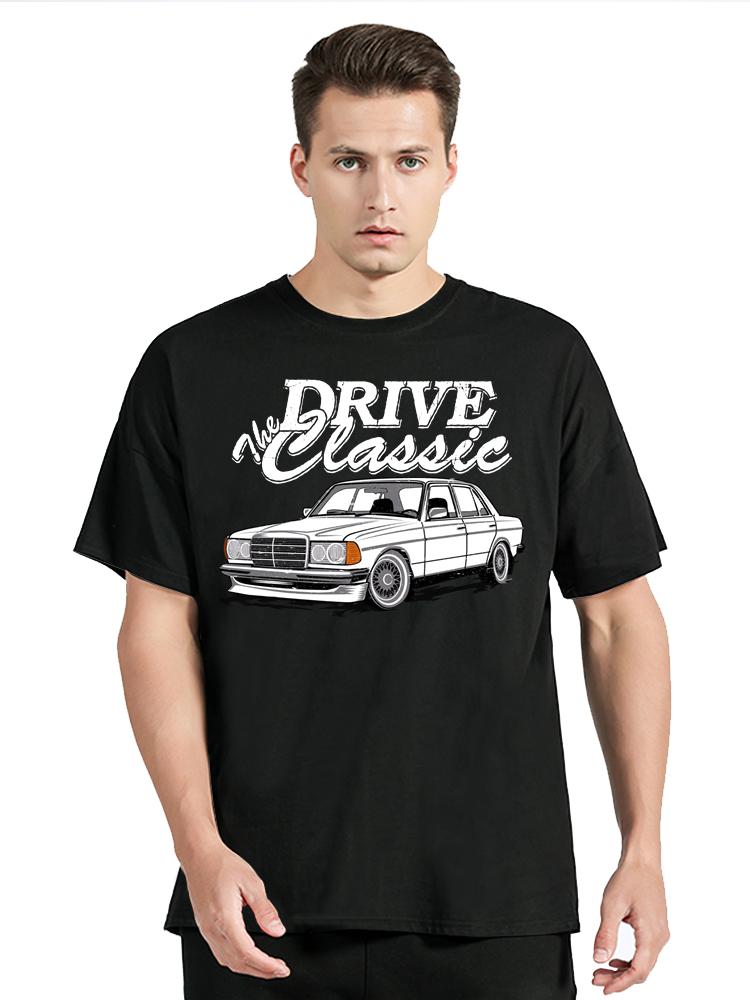 Glstkrrn W123 T Shirt Car Fans Printed Tshirt Men's Clothing Summer Vintage Fashion New In Tops O-neck Cotton Oversized T Shirt