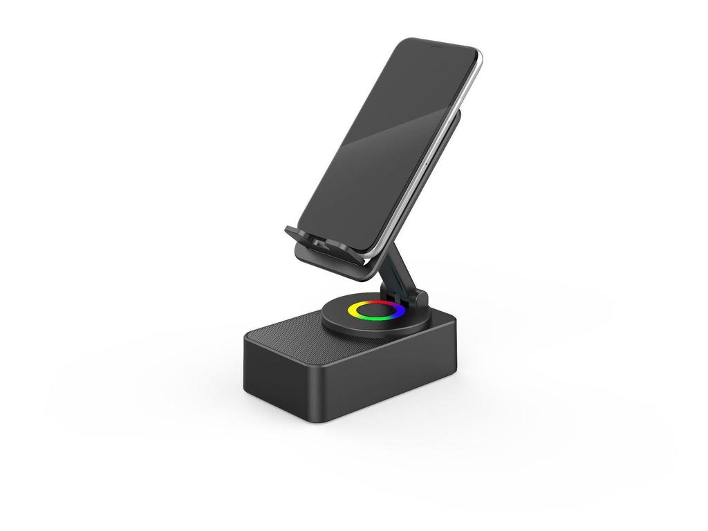 In-Stock 4-in-1 Charger: Tablet & Phone Stand with Wireless Bluetooth Speaker, 360° Rotation