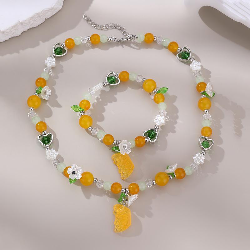 

1 комплект изысканных ожерелий с подвеской в виде вишни, браслеты для женщин и девочек, ожерелье с милым темпераментом, ювелирные изделия, аксессуары, подарки