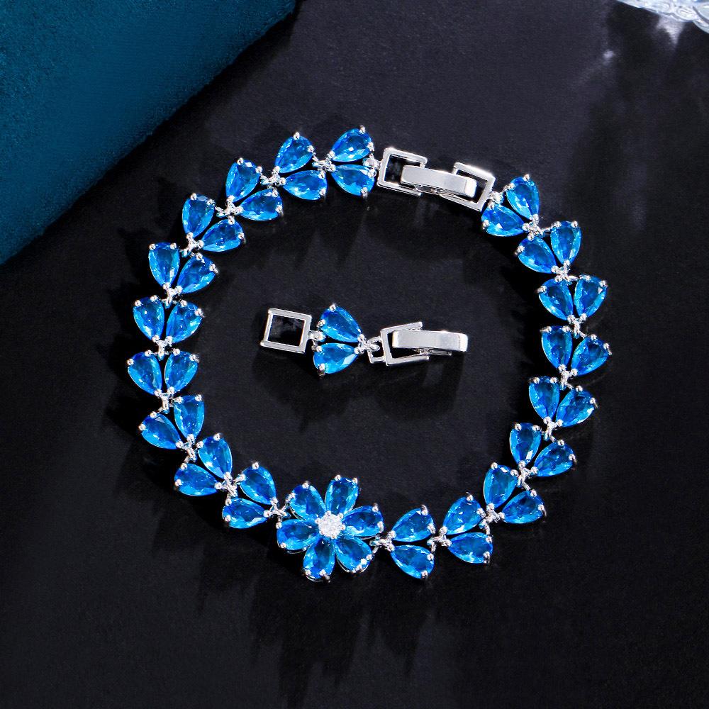 Mehrfarbig Optional Kupfer Eingelegte Zirkonia Schmuck Kreatives Blumenarmband Schmuck