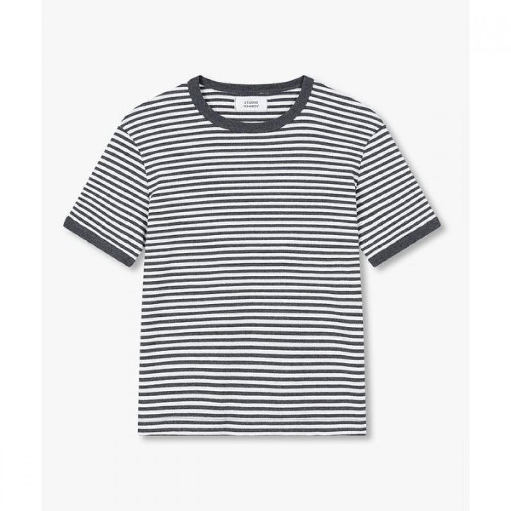 

STudio Tomboy STripe Ringer ShorT Sleeve T shirT 9176222984 Grey/OS