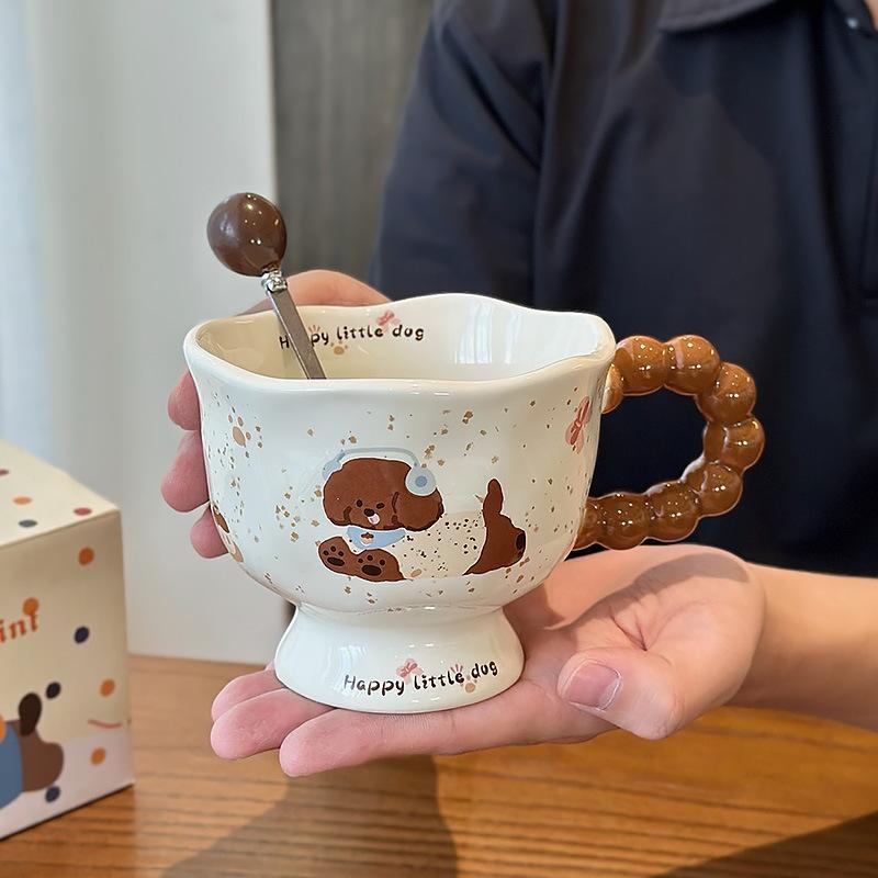 

Керамическая кружка Милая кружка с щенком Чашки для кофе Дорожная кружка Пивная Оригинальные кружки Персонализированный подарок Посуда для напитков Чашка для чая Рождество Смешная 360ML