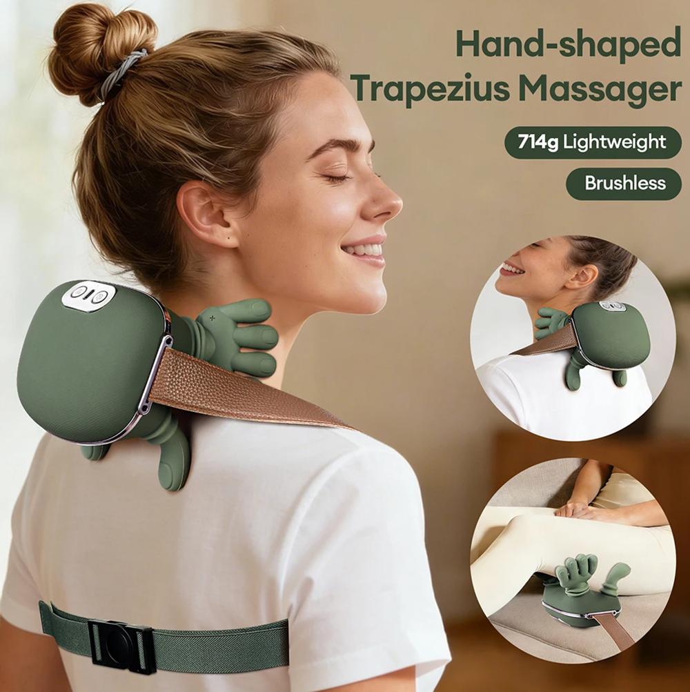 Neck Shoulder Massager Finger Pressure Shiatsu Neck Back and Shoulder Massager Electric Kneading Neck Deep Massage Muscle Relax