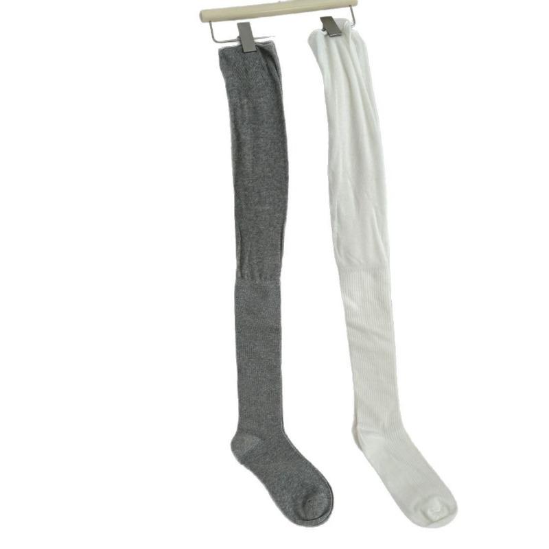 Bubble-pile Knee-high Socks Trendy Girls' Anti-slip Ribbed Solid Color Boneless Long Stockings