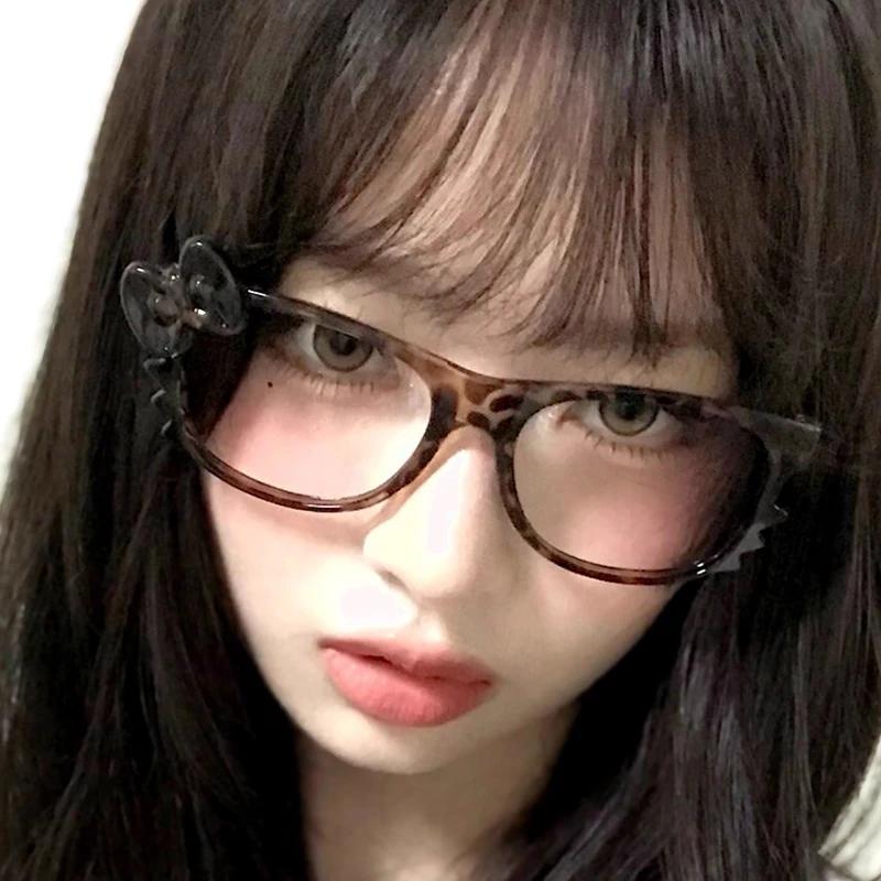 Kawaii Leopard Print Eyeglass Frame Accessories Cute Beauty Cartoon Anime  Vintage Eyeglass Frame Toys For Girls Gifts