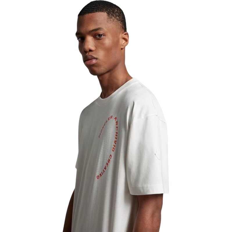 Moncler Round Neck Letter Print Short Sleeve T-Shirt Men tops White I10918C00022M2326034