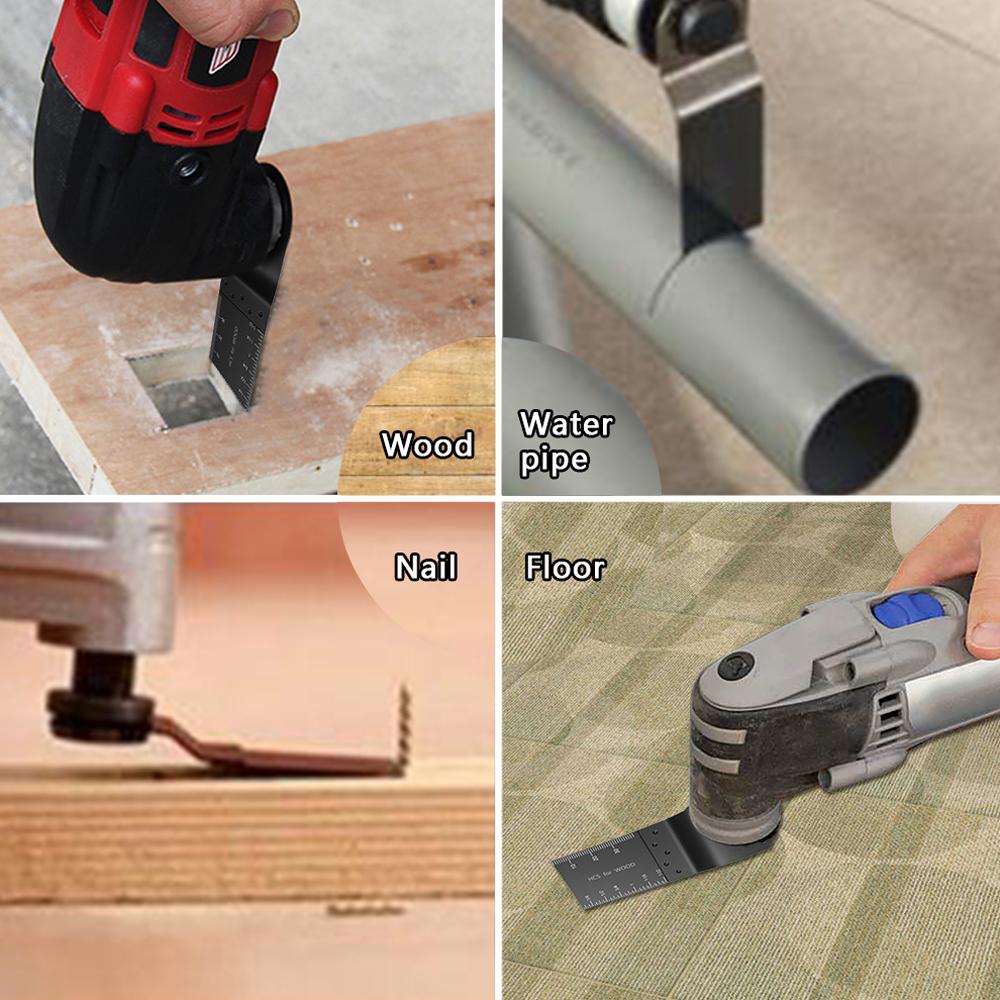 12/24pcs Oscillating Blades Multitool Oscillating Tool Accessories Universal Fast Carbide Teeth for Cutting Wood Metal Plastic