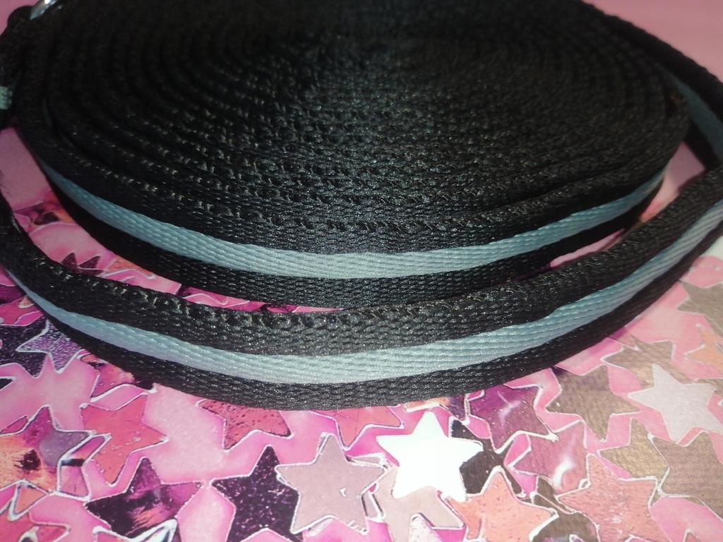 York cotton lunge line for horse 8.5 m BLACK-GRAY work with a horse lead rope