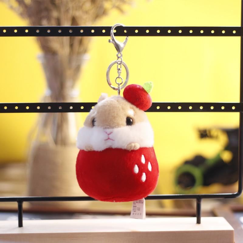 Adorable Mini Plush Hamster Keychain Soft Stuffed Animal Bag Charm Toy Cute