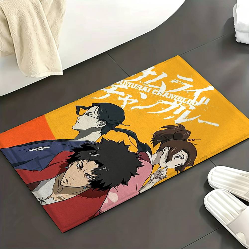 Anime S-Samurai C-Champloo Floor Mat Soft Non Slip for Entry Door Bathroom Indoor Home Decorative Carpet
