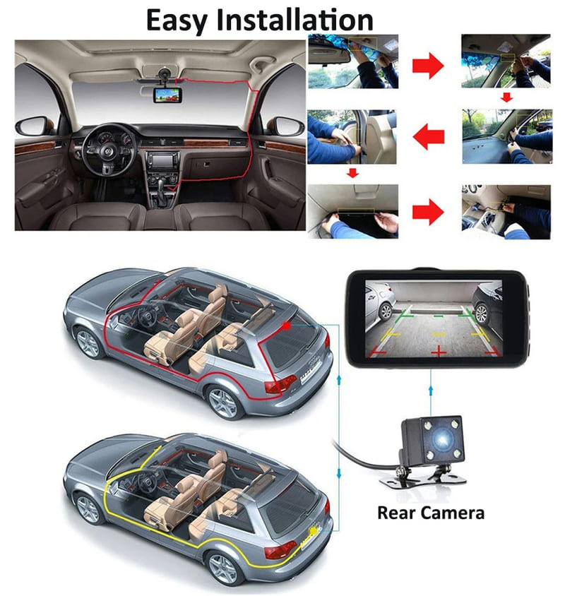 DVR pentru mașină Full HD 1080P Cameră de bord Cameră de bord Conducere Înregistrare video Cutie neagră Cameră de bord automată Viziune de noapte Accesorii auto Registrator