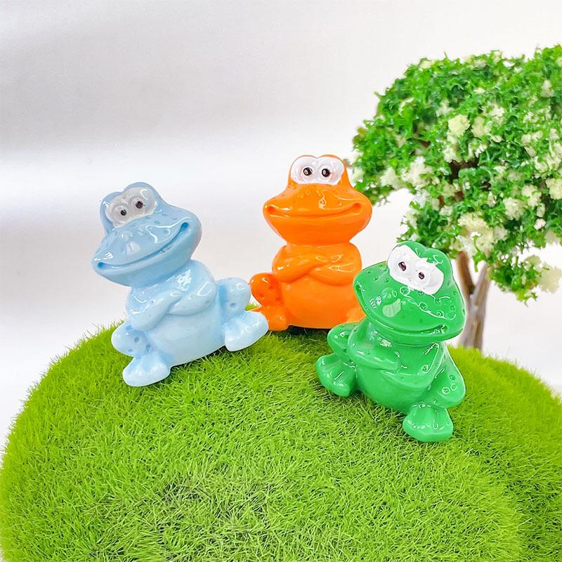 10-100pcs Cartoon Big Mouth Solid colored toad Figurine Resin Crafts DIY Big Mouth Frogs Statue Frogs Ornament Birthday Gift