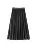Xu Man Winter Korean Retro High-Waist Pleated A-Line Long Skirt for Women