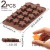 Small Star Silicone Molds, 15 Cavities Star Chocolate Molds for Candy/Gummy/Jelly/Fruit Snack, Mini 3D Stars Mold for Wax Melt/Resin, 2 Pcs