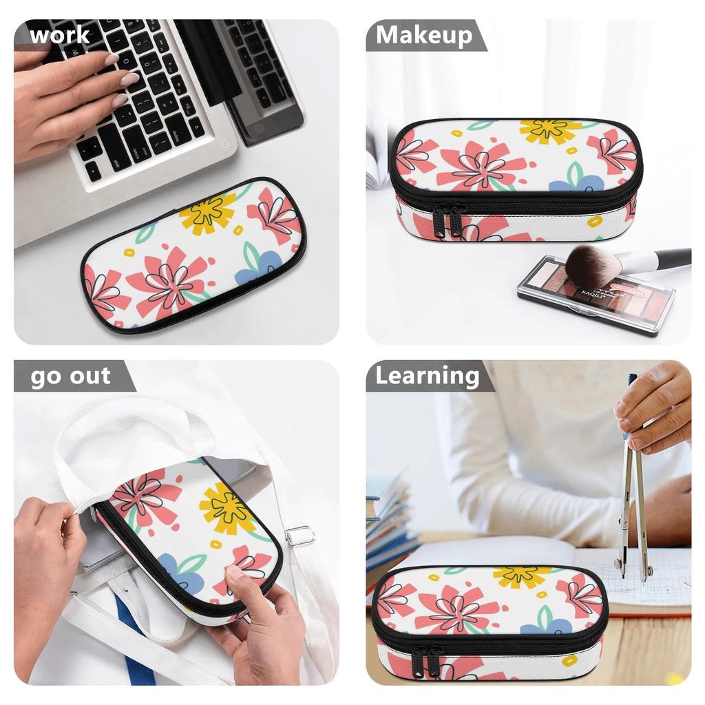 Pen Case Multi Compartment 300D Polyester Zipper Closure with Pen Slot Board Mesh Pocket and Large Storage Section for Boys Girls