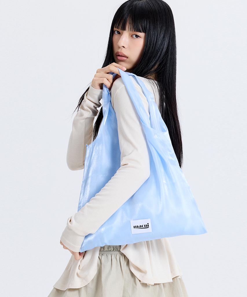 Macni Sheer Silky Shoulder Bag Sky Blue