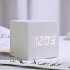 Wooden Square LED Smart Alarm Clocks for Bedrooms Digital Bedside Clock with Temperature Voice Control Desktop Clock