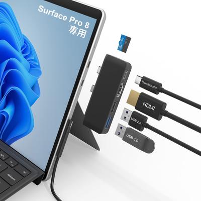 Surface Pro 8 USB Hub with 4K HDMI Thunderbolt 4 Data PD USB USB TF Card Surface Pro 8 Triple Display Pro 8 HDMI USB Port, USB-C (Display + +