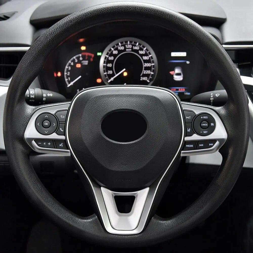 Car Steering Wheel Panel Cover Sticker for Toyota RAV4 Corolla E210 Avalon 2019 2020 2021 2022