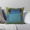 Blue Frog Animal Pillowcase Polyester Linen Velvet Printed Zip Decorative Car Cushion Case