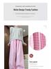 Women's Summer High-Waist Plaid Casual Pants: Slimming Straight or Wide Leg Draped Design