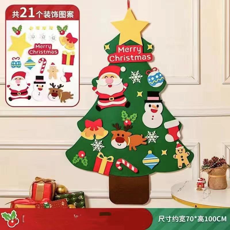 Felt Christmas Tree Ornament Children's DIY Felt Fabric Christmas Hanging Decoration New Arrival Christmas Kids' Accessories