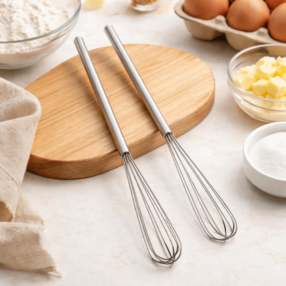 Manual Operation Egg Beater Handheld Egg Mixer Stainless Steel Wire Whisk  Baking Utensils