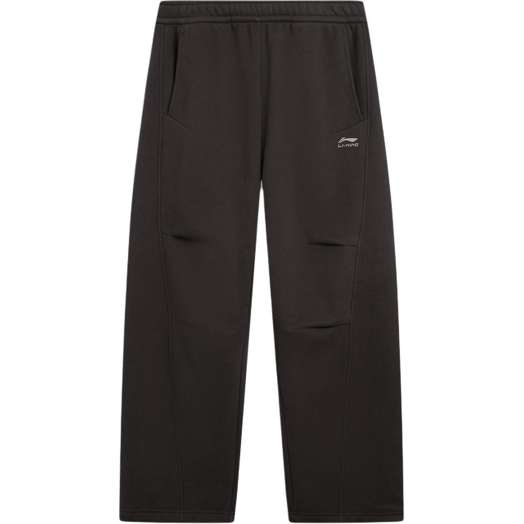Li Ning Sports Lifestyle Series Loose Casual Fleece Simple Straight Leg Knitted Sports Pants Men bottoms AKLVA09-6