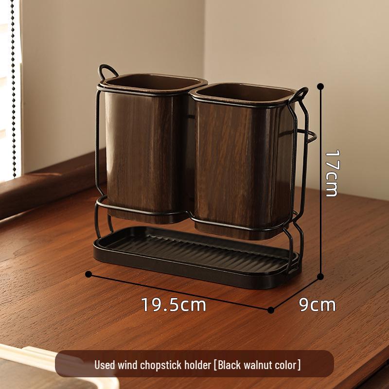 Multi-Functional Kitchen Knife and Chopstick Holder - Wall-Mounted or Countertop Storage Rack with Draining Feature