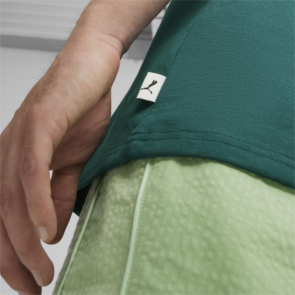 Puma Solid Color Round Neck Pullover Casual Short Sleeve Drop Shoulder T-Shirt Men T-Shirts Green 624009-43