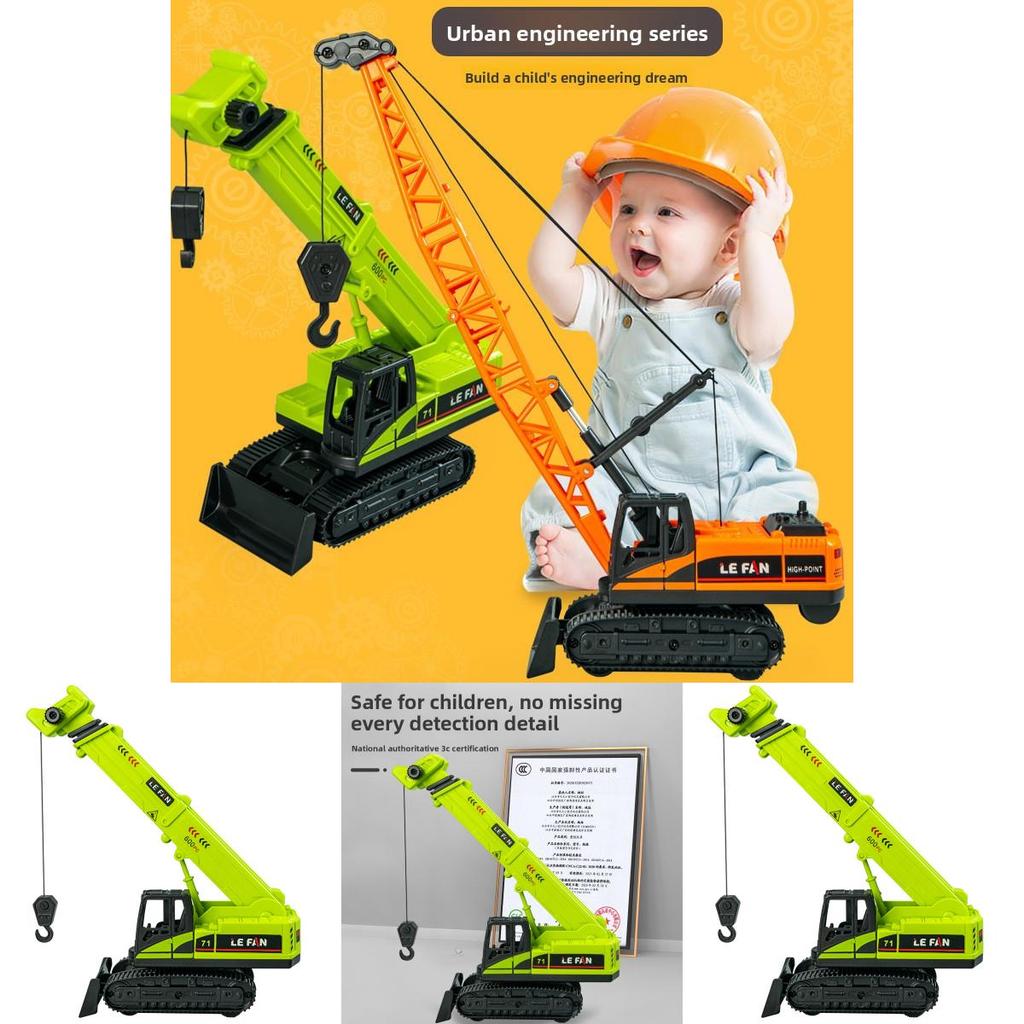Engineering Crane Inertia Toy Car With Push And Go Function For Kids Ages 3 To 6