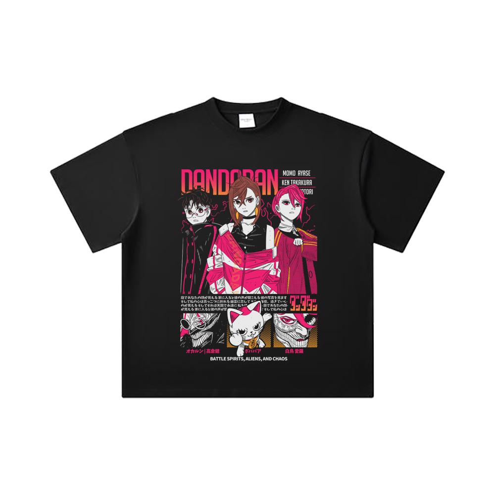 260 GSM Double Yarn 32 Count 100% Cotton Dandadan V14 Print Unisex Heavy Cotton T Shirt
