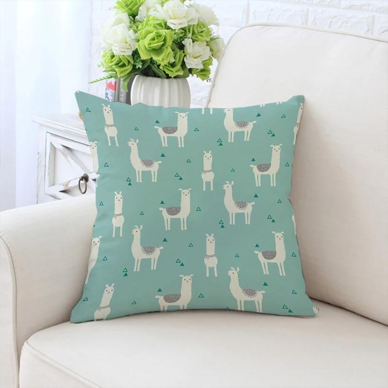 Cute Cartoon Alpaca Pillowcase Car Ornaments Office Living Room Sofa Home Pillowcase