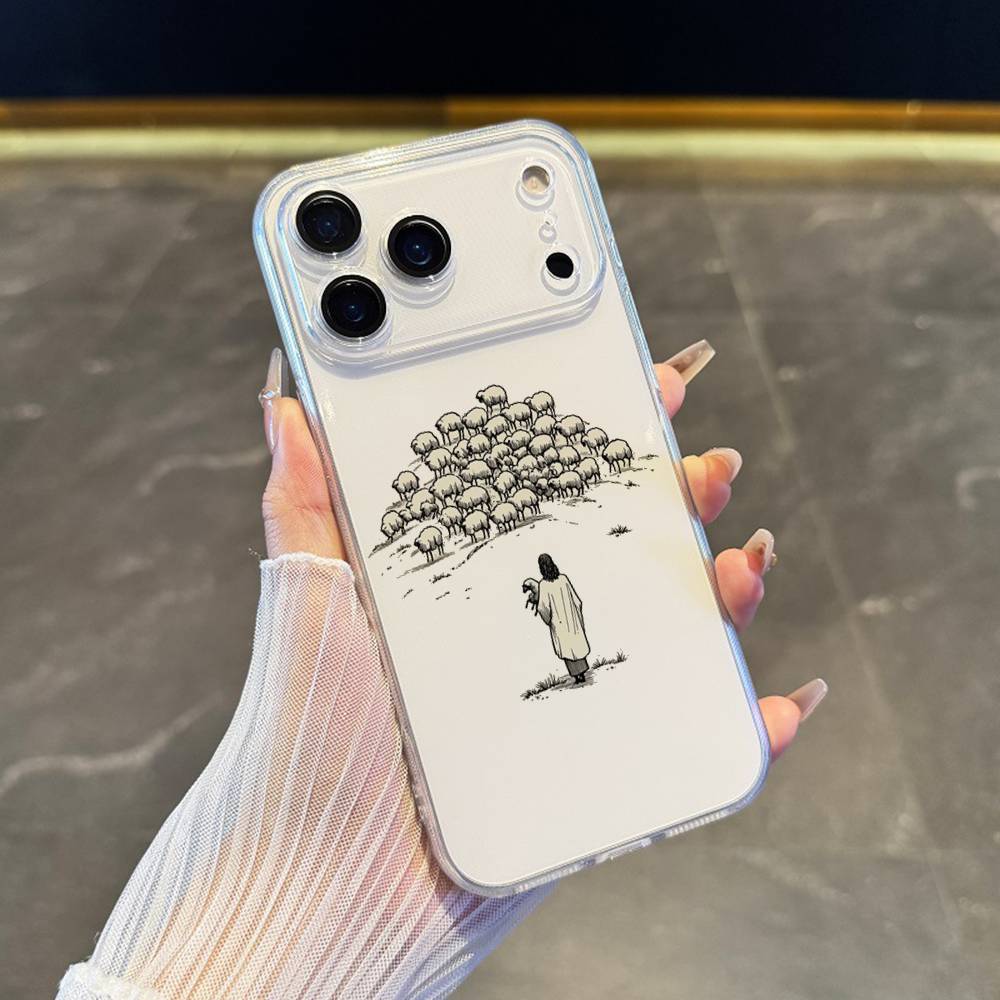 

Christian Lamb Phone Case For iPhone 17,16,15,14,13,12,11 Pro,Max,Plus,X,XS,XR,SE4,E Mini Transparent Soft Cover iPhone11