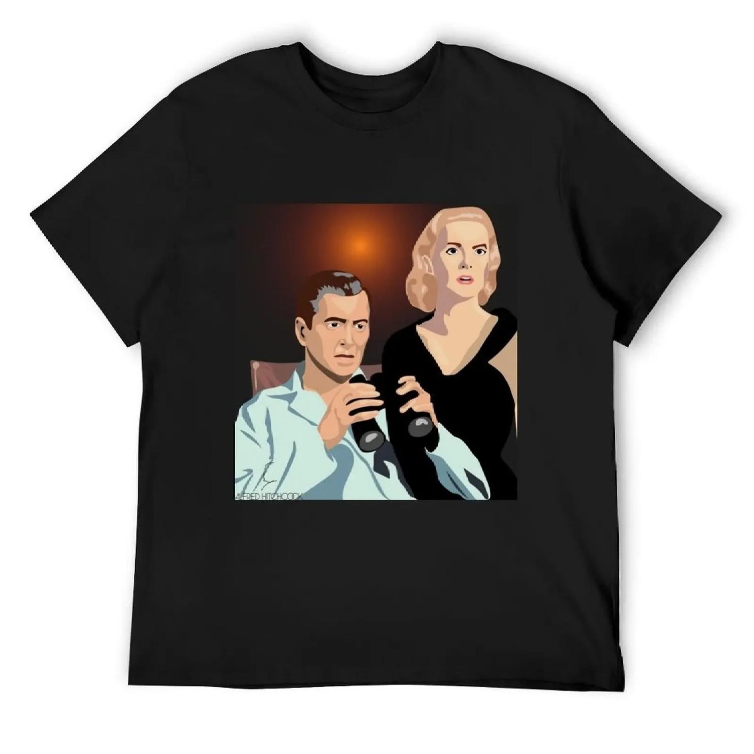 Alfred Hitchcock - Rear Window T-Shirt blue lock summer clothes funny shirt cotton new edition men clothes S чёрный
