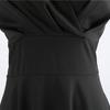 V-neck Short Sleeve Pleated Waist Tight High-Waist Gown Dress A-Line Skater Large Hem Midi Princess Dress Female Clothing