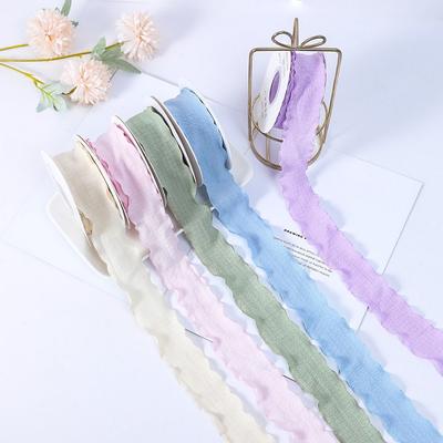 Craft Supplies Floral Florist Linseed Wrinkled Cotton Ribbon Flower Packaging Wrapping Yarn Band