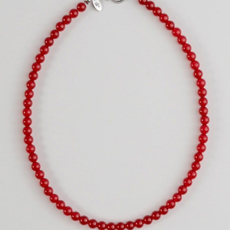 

ВЕЛОСИПЕДНИЙ ТРОФЕЙ BT Намисто з дорогоцінним камінням 15 (6мм Крижаний Нефрит Червоний / Тип фіксації) 40cm (women basic)