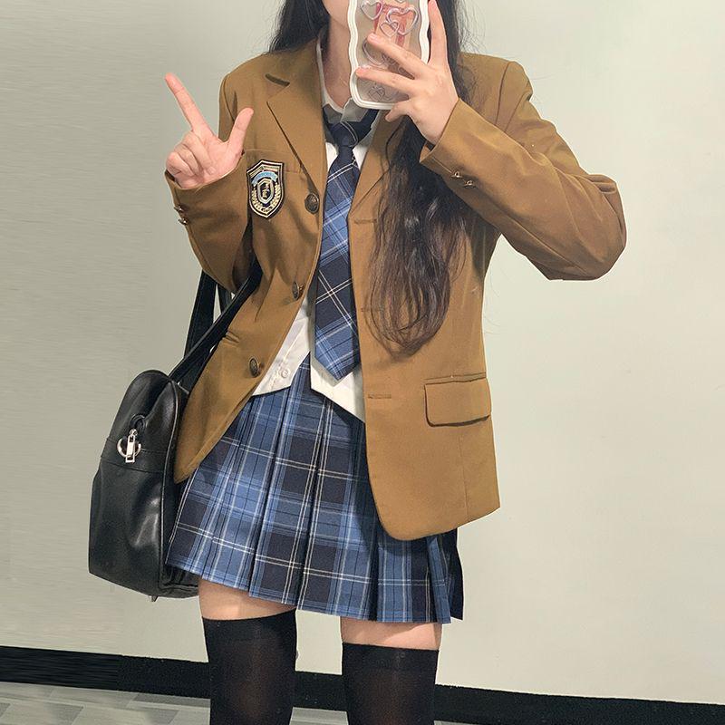Women's College-Style JK Suit for Autumn/Winter - Student Uniform Jacket for Performance and Class Wear