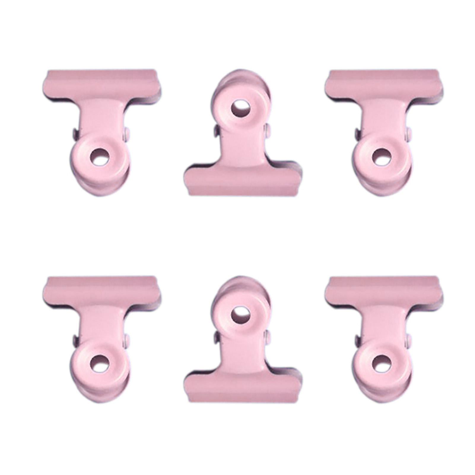 

8pcs Metal Hinge Clips Rounded Head Rust Prevention Bull Binder Clamps File Clamps for Ticket Test Paper Sakura Roseate розовый