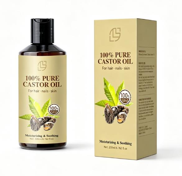 LANTHOME Pure Castor Oil Hair Growth Oil Body Oil Natural Cold-Pressed Multi-Purpose Nourishing