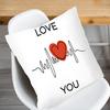 Ausgezeichneter Sofakissenbezug Valentinstag Atmungsaktiv Dekorativ Quadratisch Liebe Herz Buchstabenaufdruck Kissenkissen