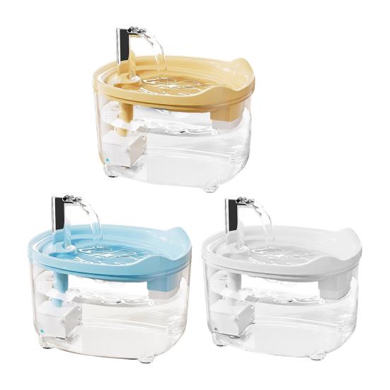 Automatic Cat Water Fountain Quiet Circulating Pet Drinking Bowl with Dual Filtration System USB Charging 1.5L BPA-Free Plastic Water Dispenser