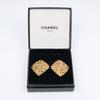 CHANEL COCO Mark Earring vintage Plated Gold Square 19.7g Women Used