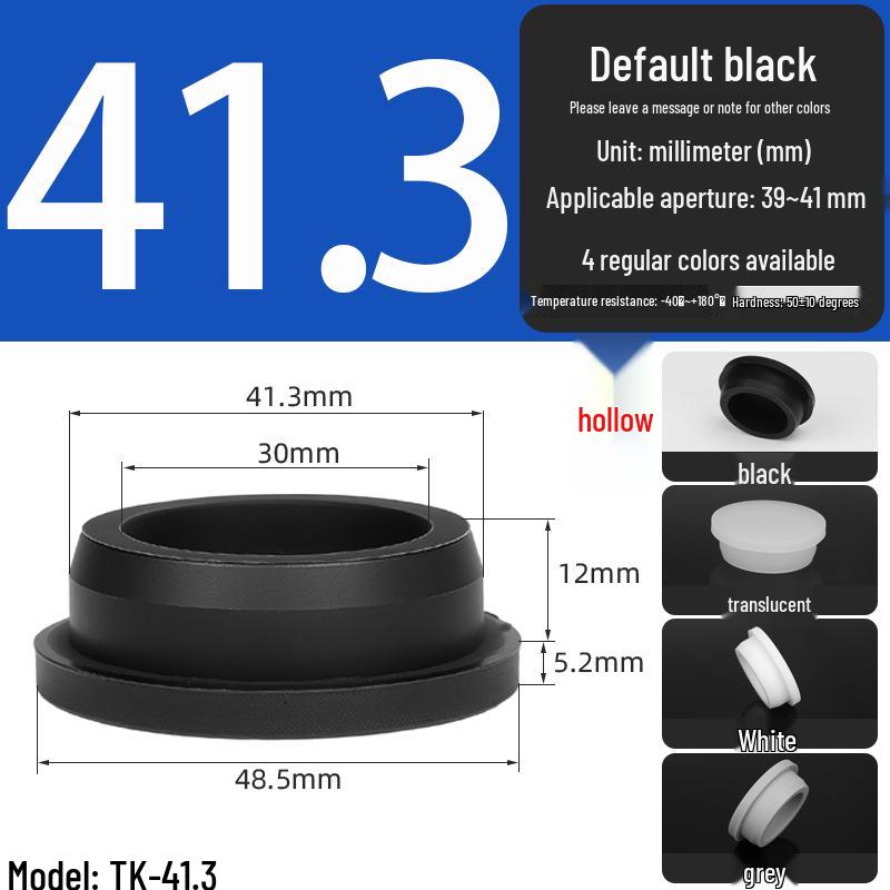 Black High-Temperature Resistant T-Shaped Silicone Stopper - Round Hole Rubber Gasket & Shock-Absorbing Blind Plug