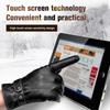 Men Winter PU Leather Black Gloves Button Warm Mittens Outdoor Sports Driving Skiing Men's Windproof Gloves Winter Supplies